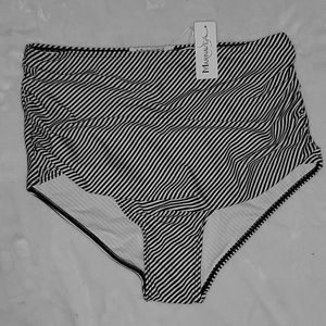High Waisted Bikini Bottoms Striped